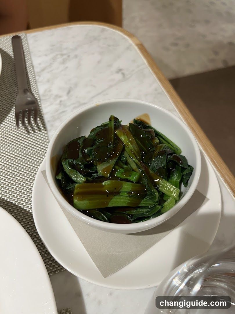 Bowl of Stir-fried Greens with Sauce