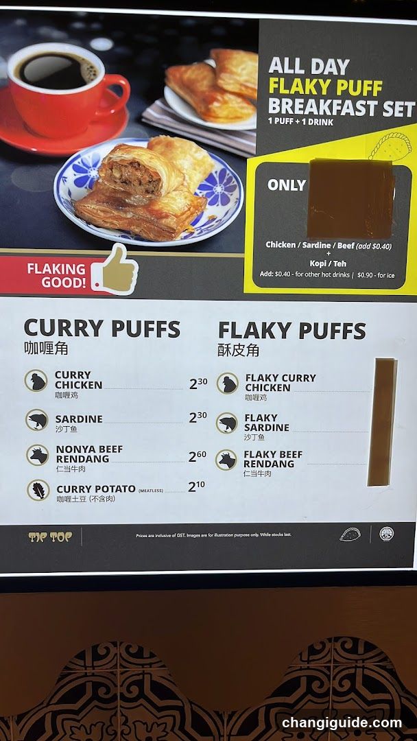 Flaky Puffs Menu Board
