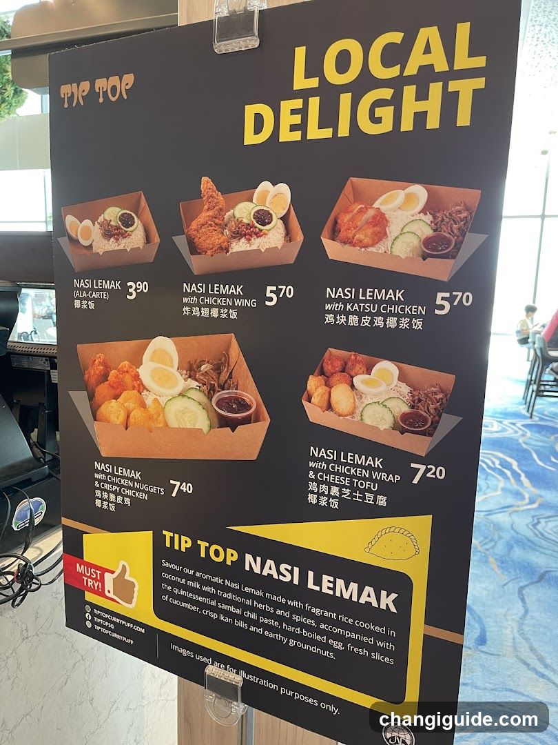 Tip Top Nasi Lemak Menu Board