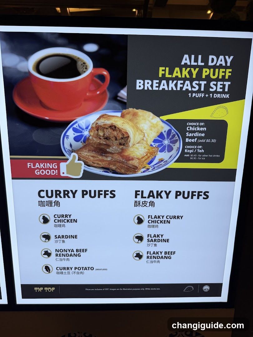 Flaky Puff Breakfast Set Menu