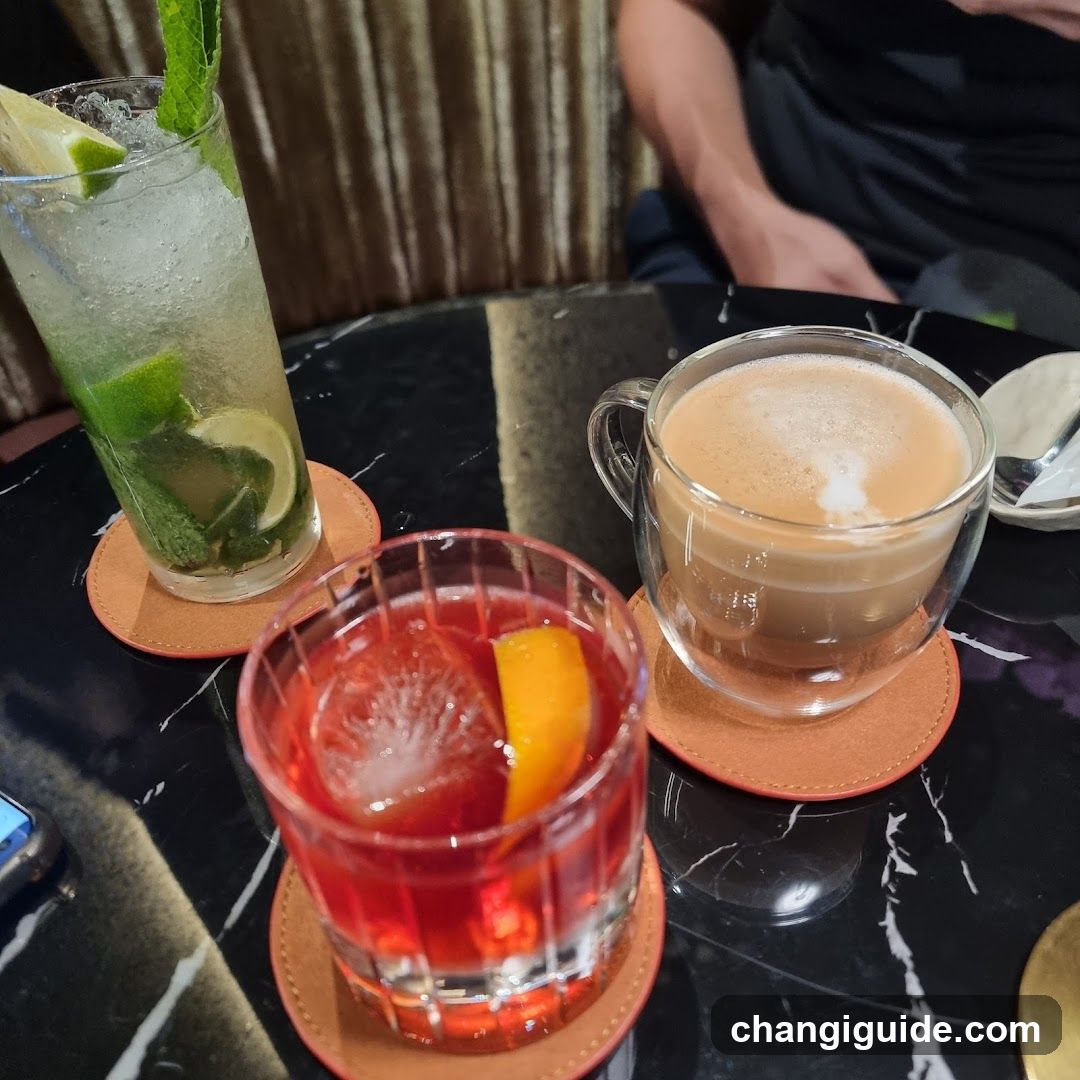 Beverages on a table