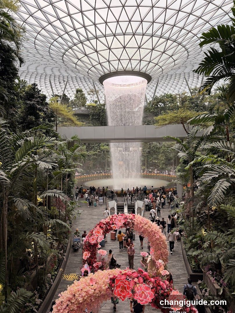 Flower Dome Interior with Waterfall