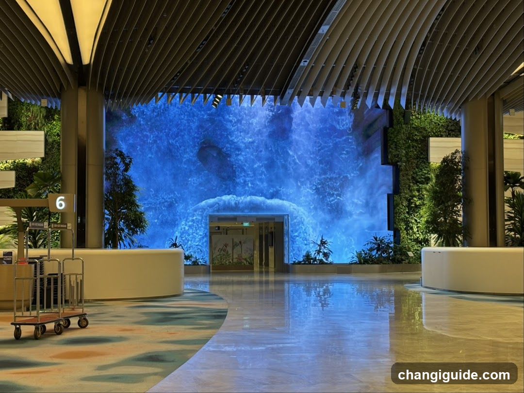 Lobby Interior with Waterfall Feature