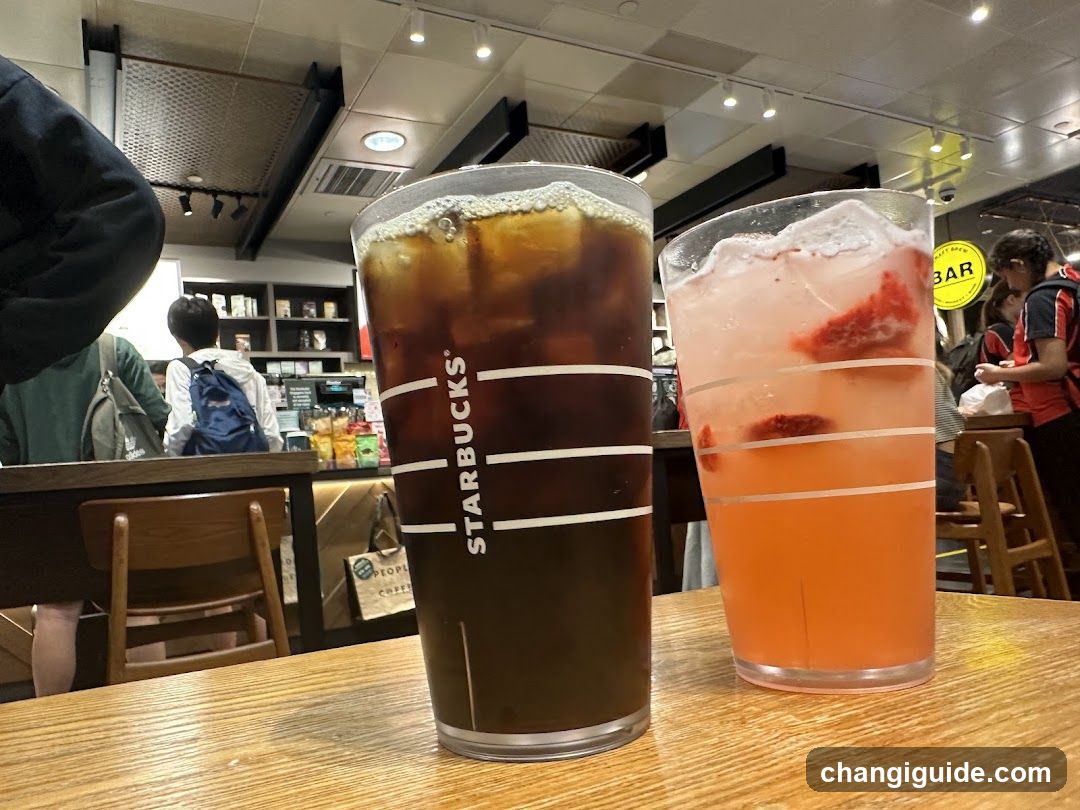 Starbucks Drinks at a Cafe