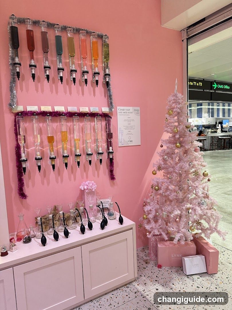 Pink Drink Station with Christmas Tree