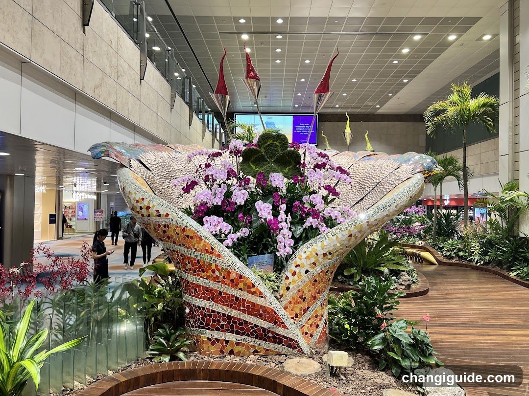 Mosaic Flower Sculpture Display