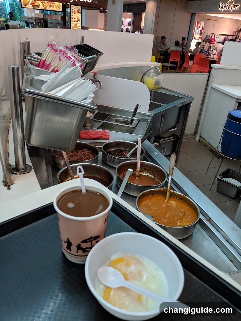 Food Stall Interior with Prepared Dishes