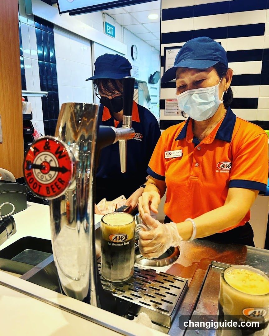 A&W Barista Pouring Beer