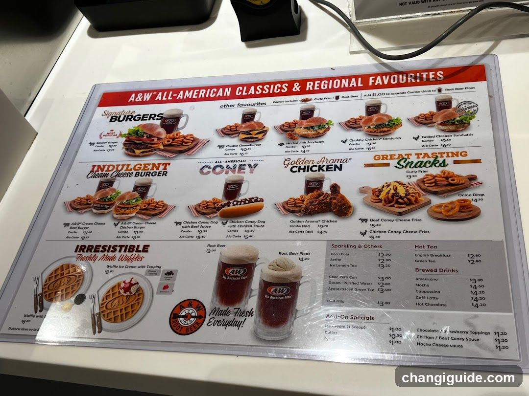 A&W All-American Classics & Regional Favourites Menu