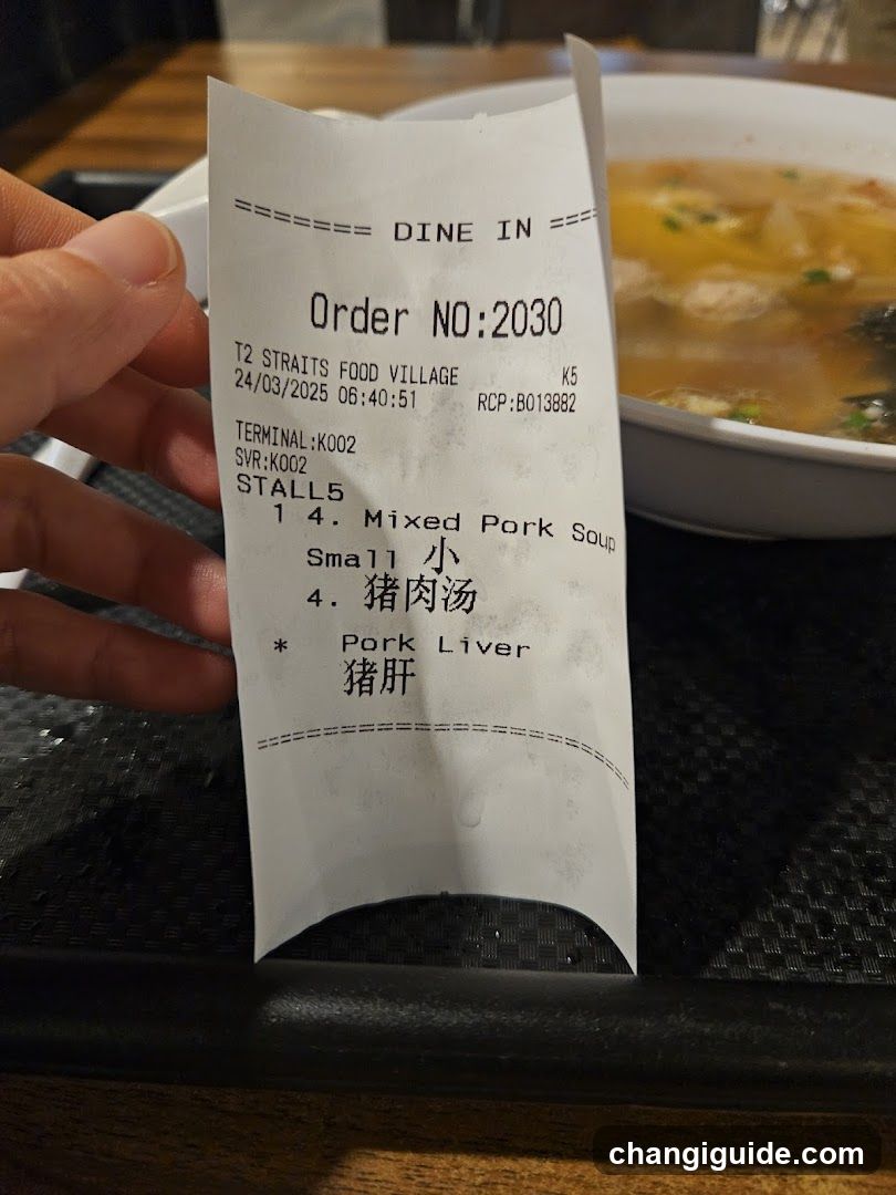 Receipt and Soup Bowl