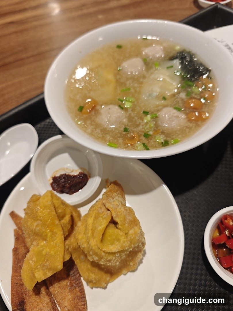 Soup and Fried Food Meal