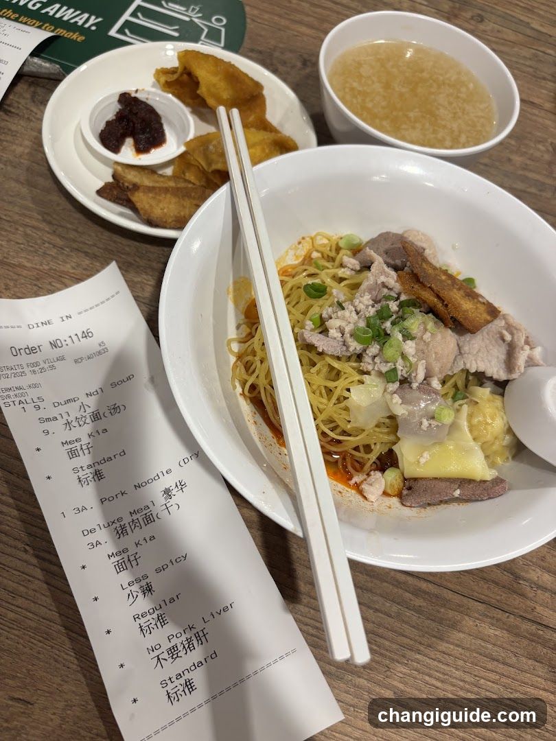 Noodle Meal with Receipt