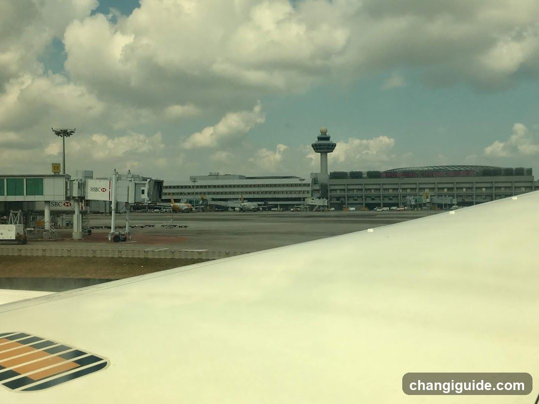 Airport Terminal View from Aircraft Window