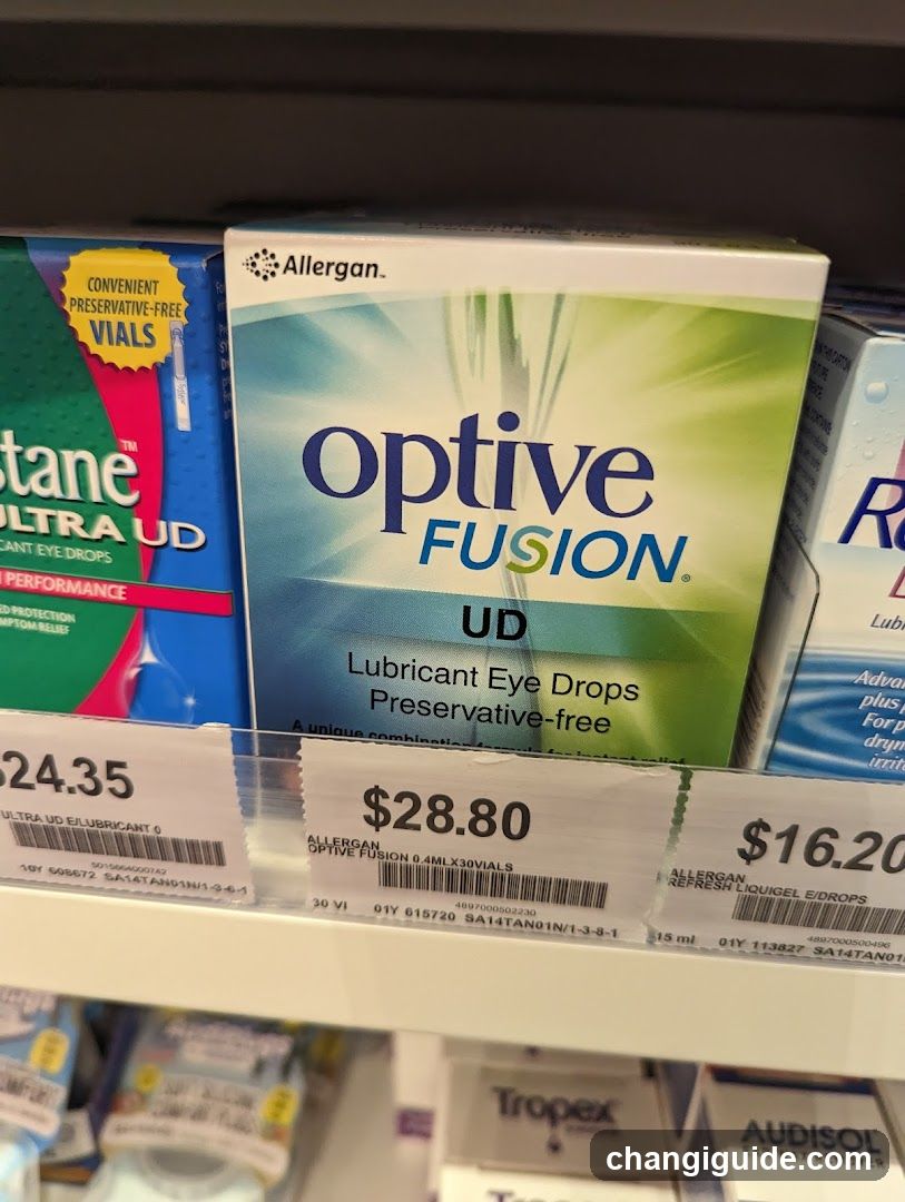 Eye Drop Products on Shelf