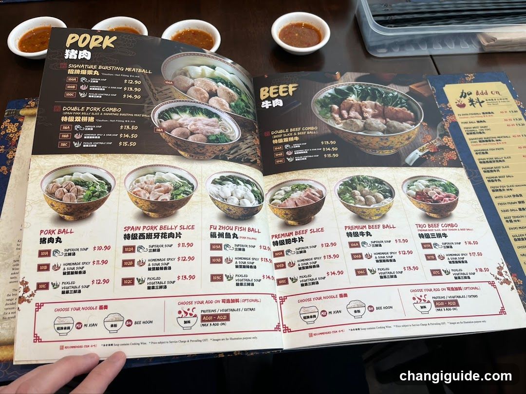 Pork and Beef Menu