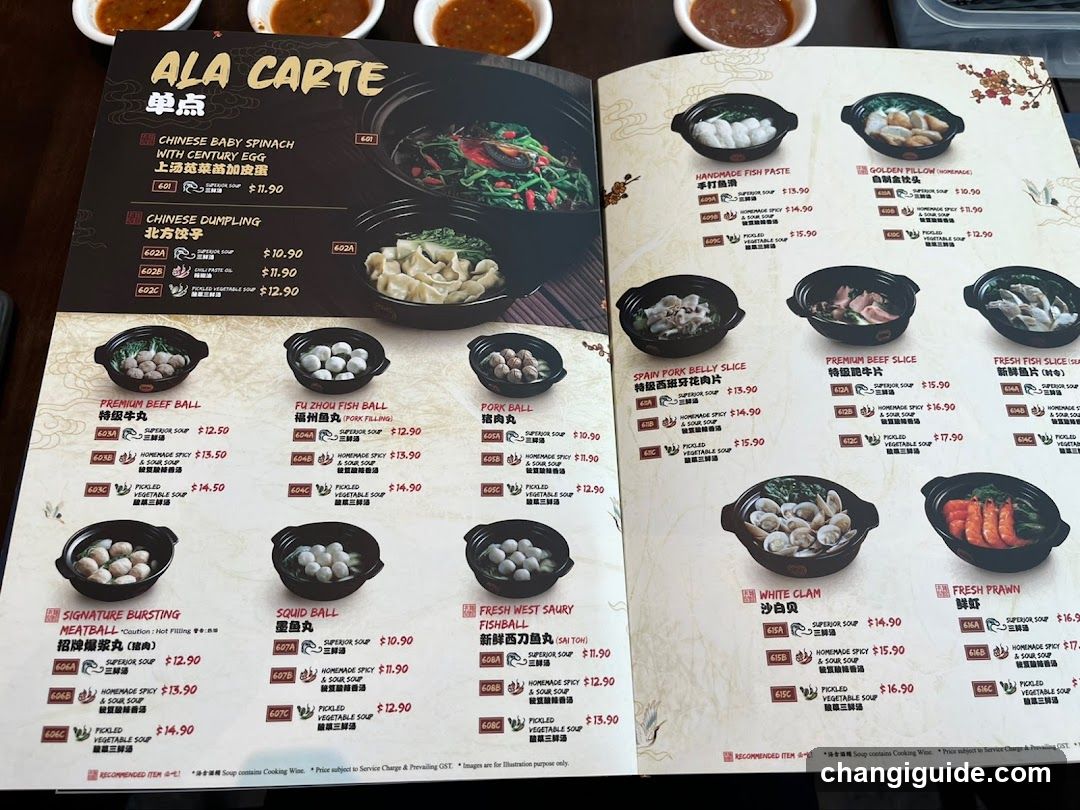 Ala Carte Menu