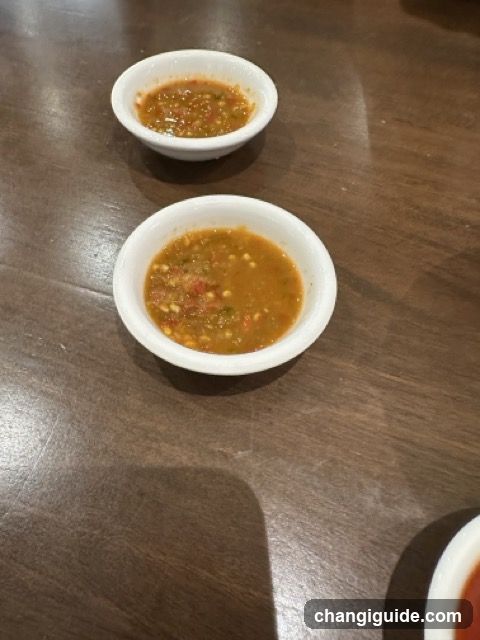 Dipping Sauces on Table