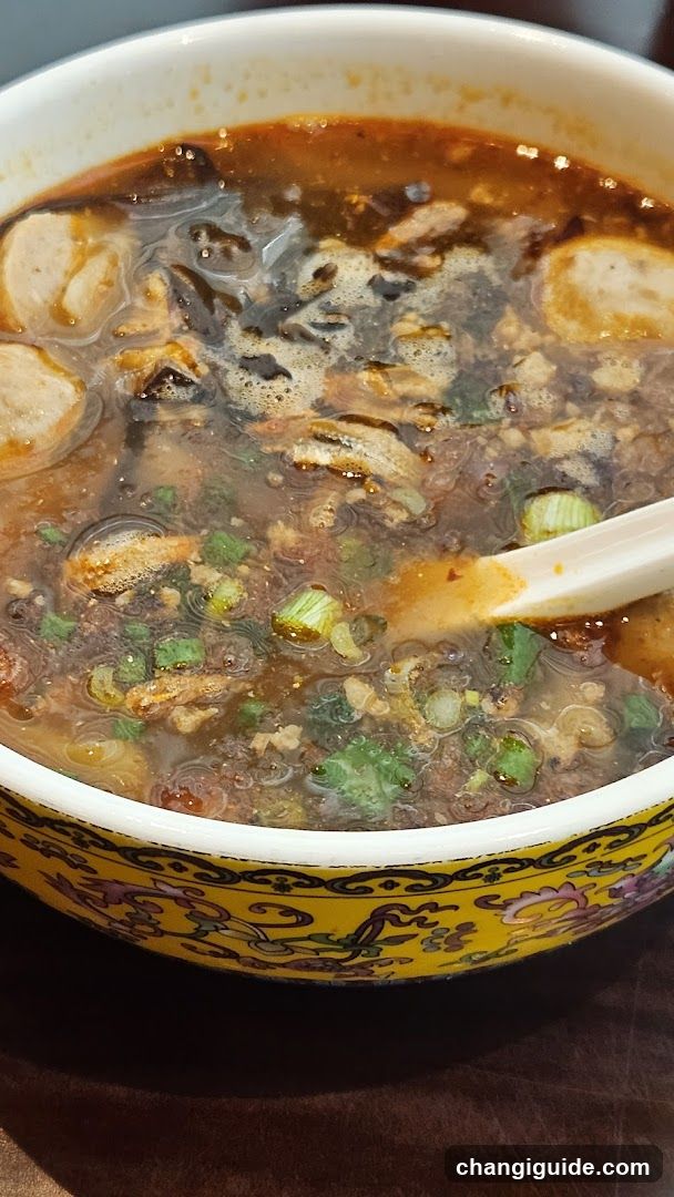 Bowl of Spicy Noodle Soup