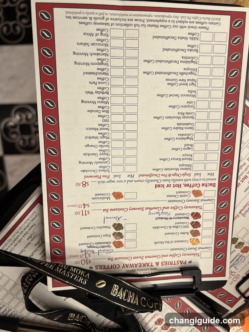 Bachaco Coffee Menu Card