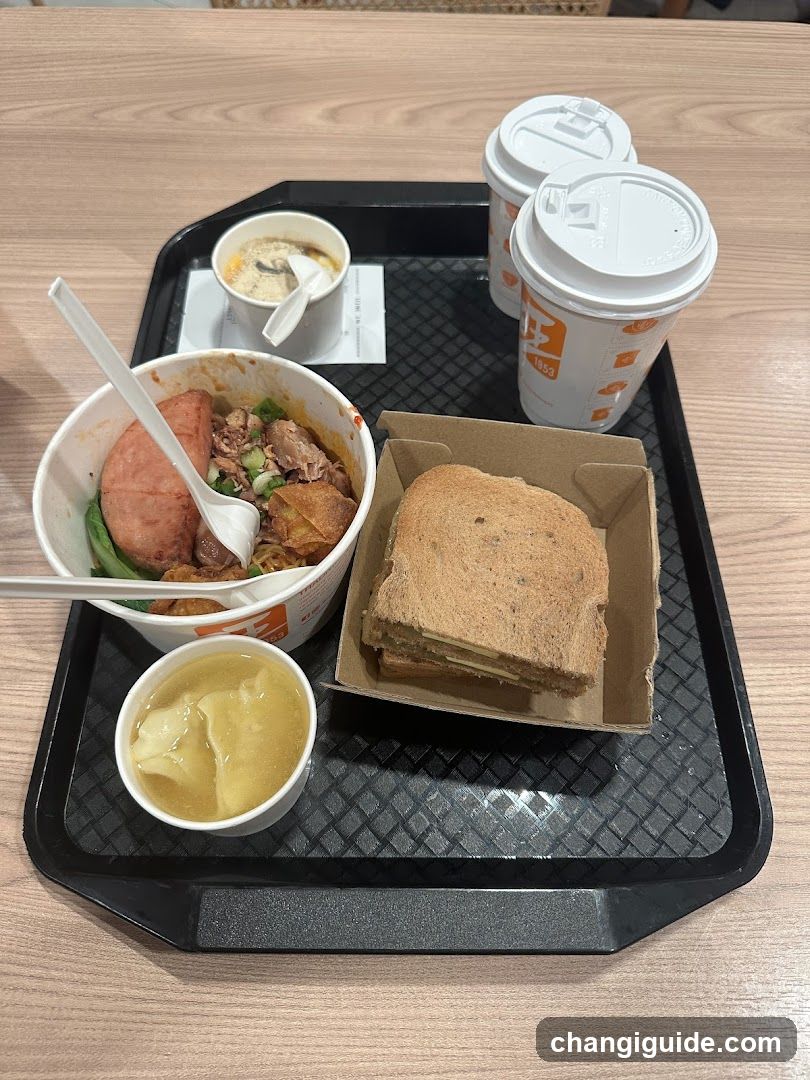 Food Tray with Meals and Drinks