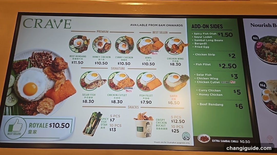 Crave Menu Board