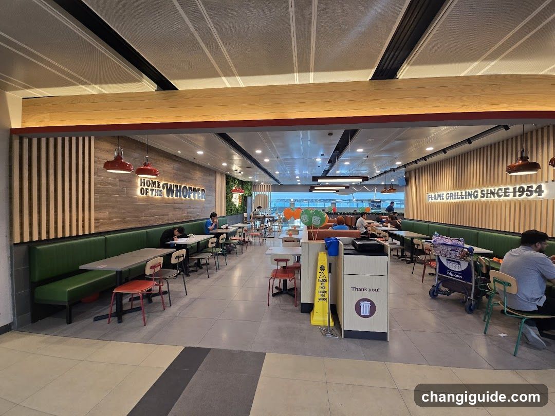Restaurant Interior with Dining Booths and Signage