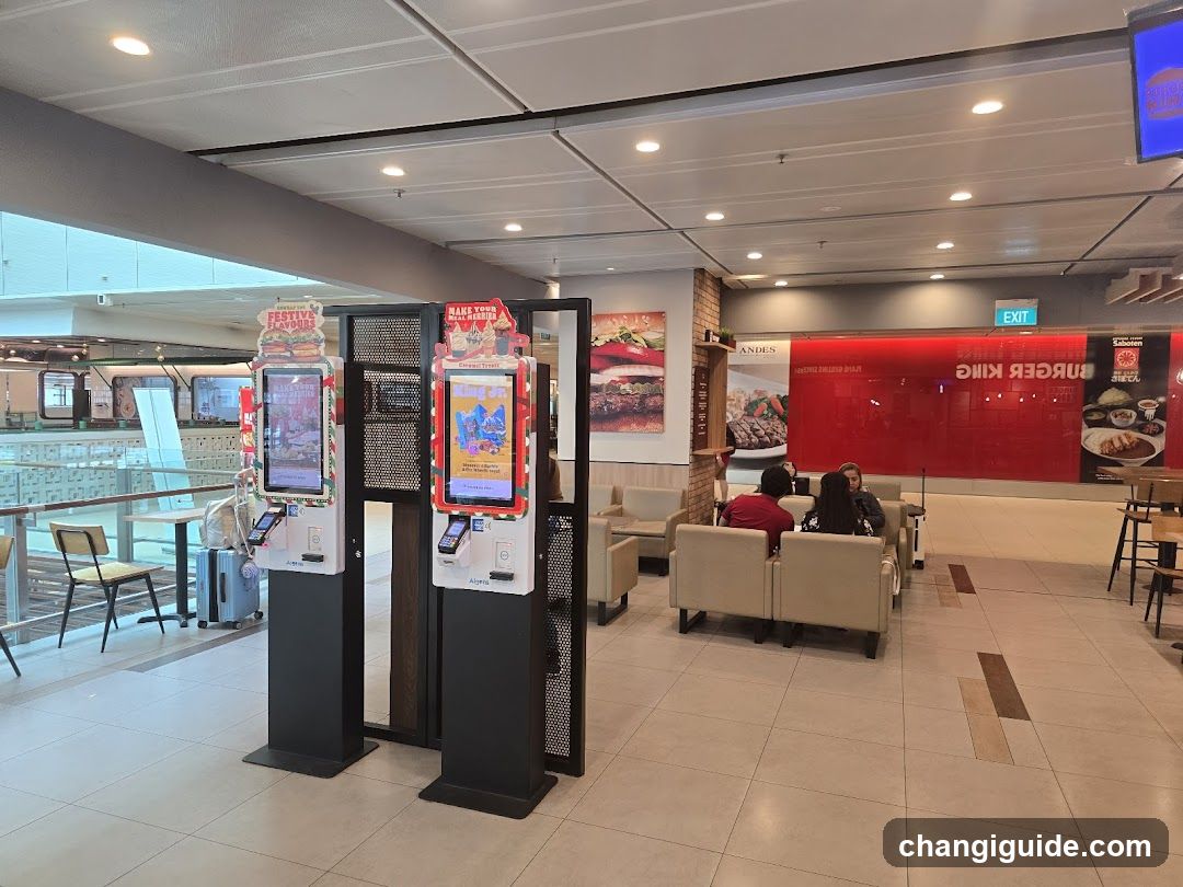 Burger King Interior with Self-Service Kiosks
