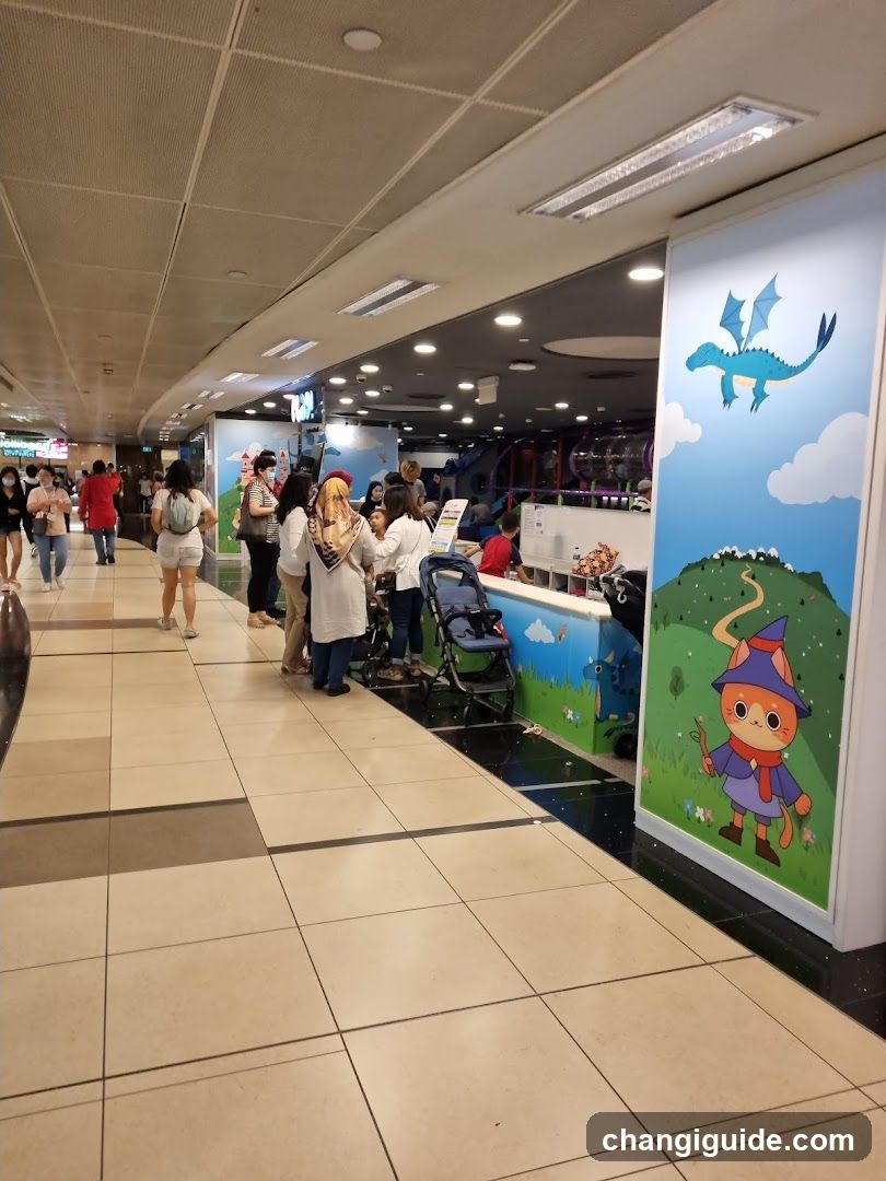Shopping Mall Interior with Kids' Theme Store