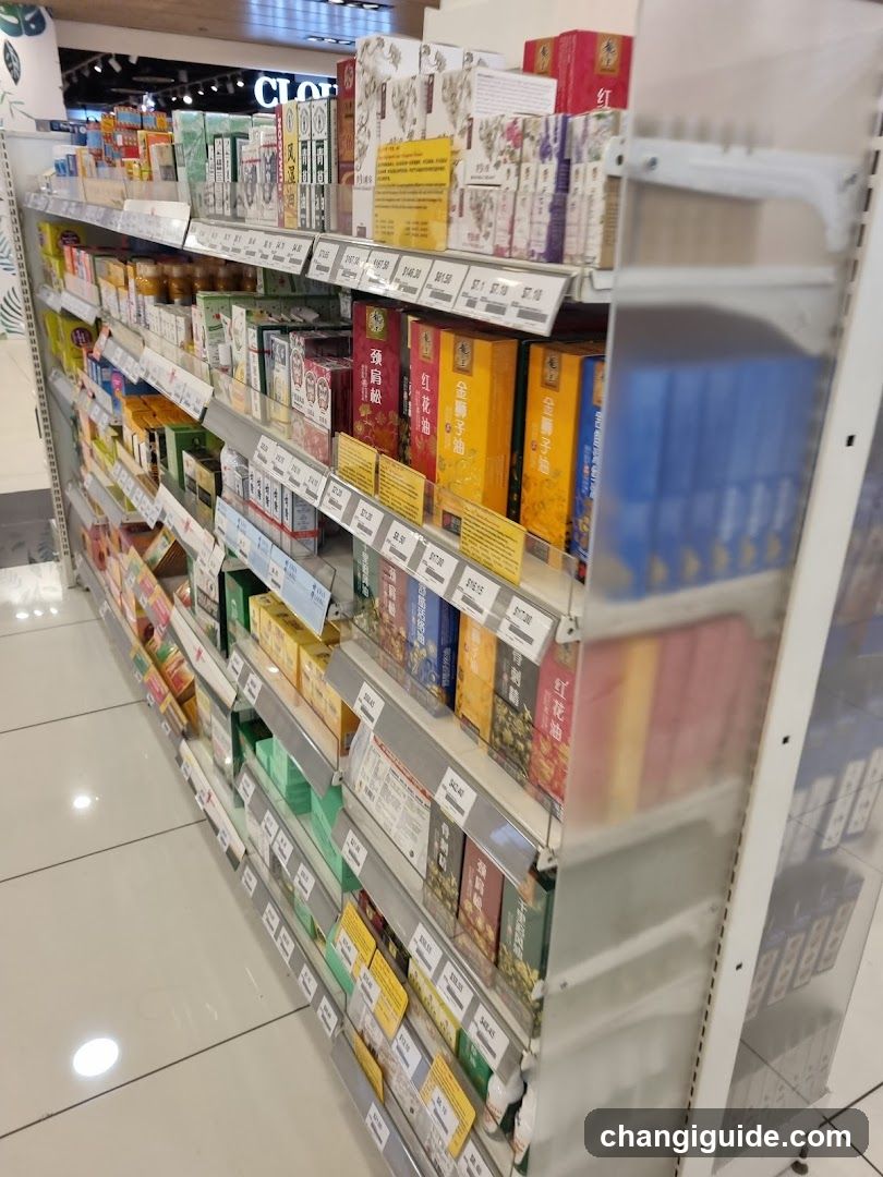 Aisle of packaged products in a store