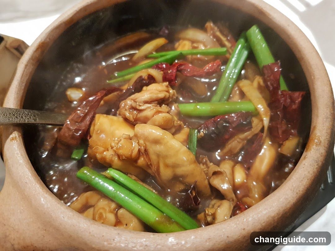 Stewed Chicken with Green Onions and Dried Chilies
