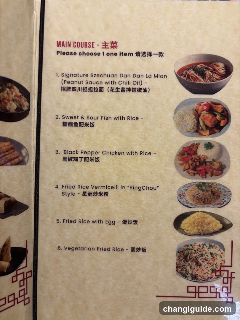 Main Course Menu