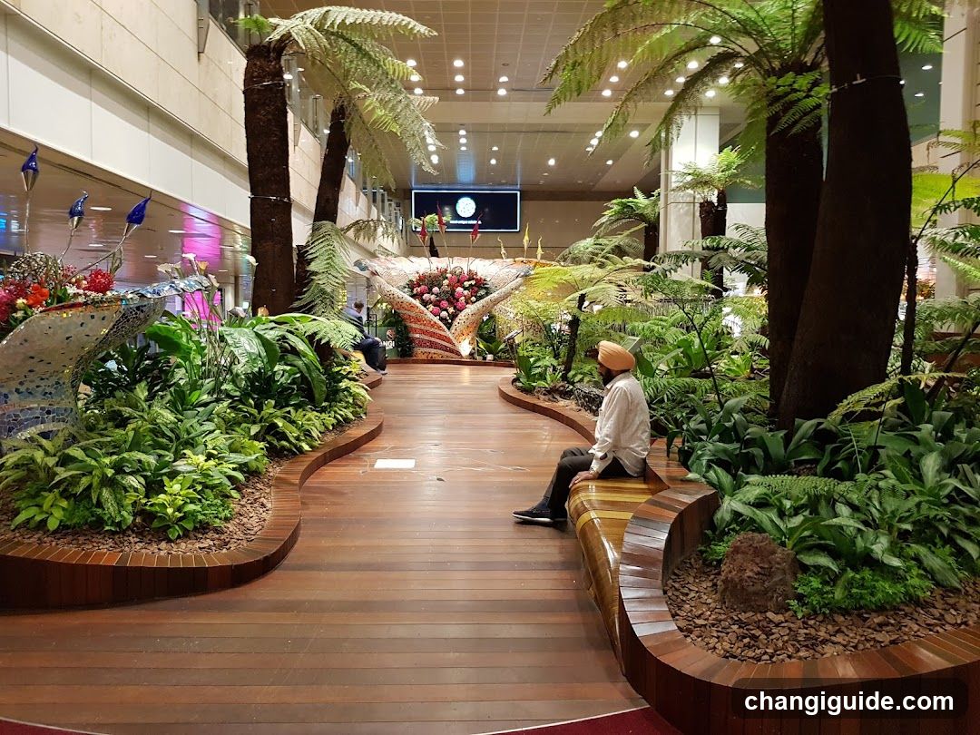 Indoor Garden Scene with Person Sitting