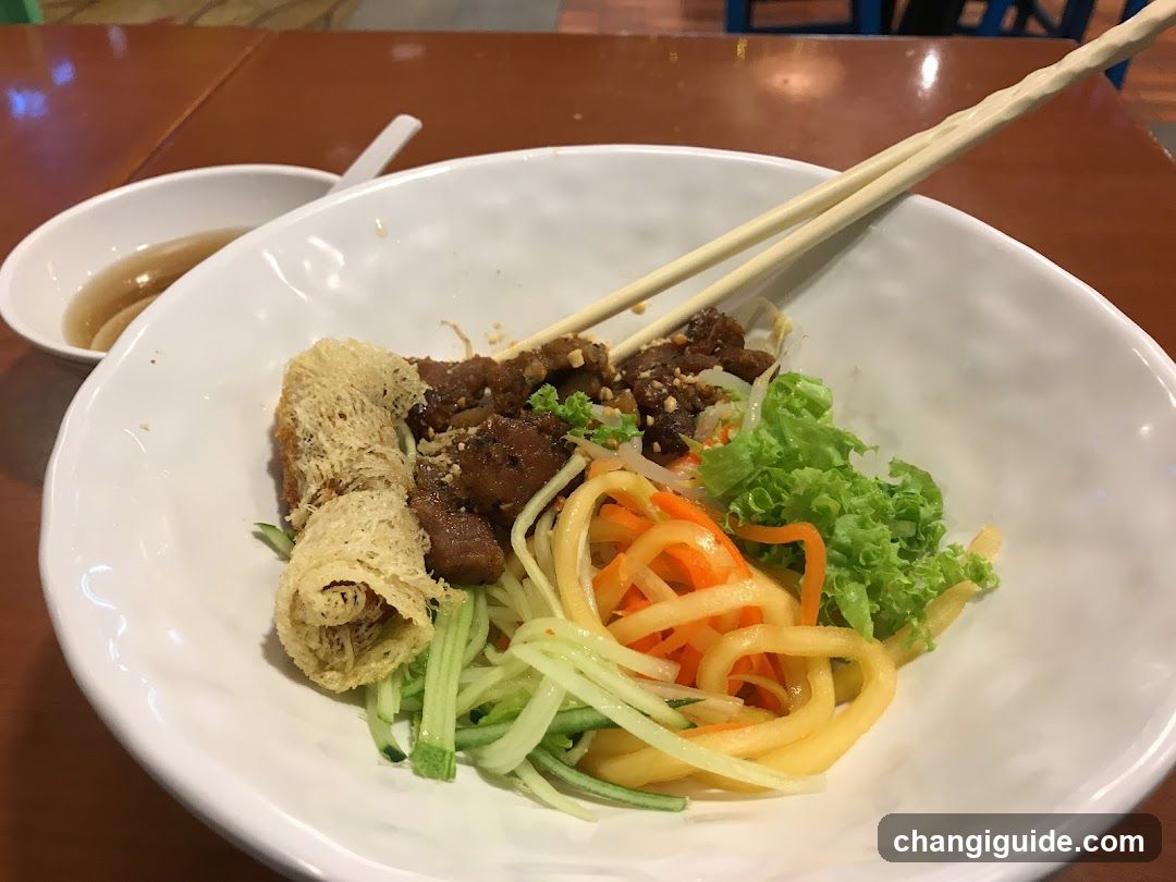 Bowl of Noodles with Meat and Vegetables