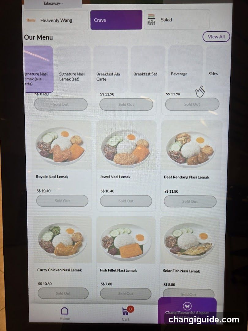 Nasi Lemak Menu Display