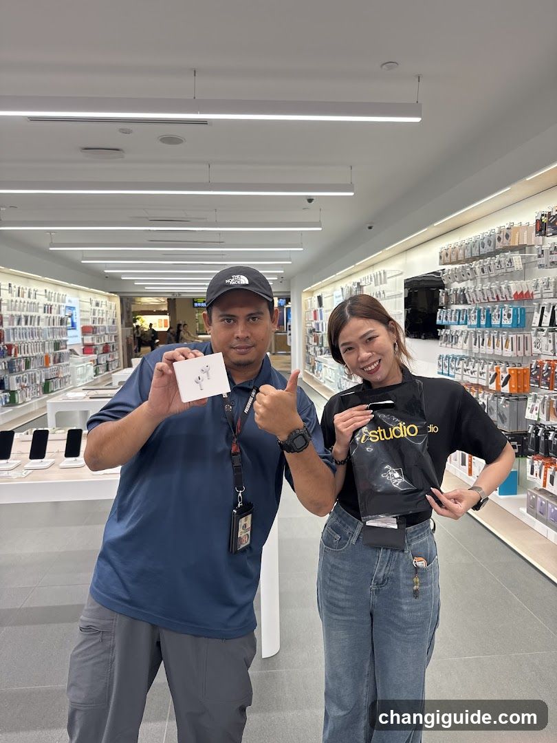 Staff in electronics store