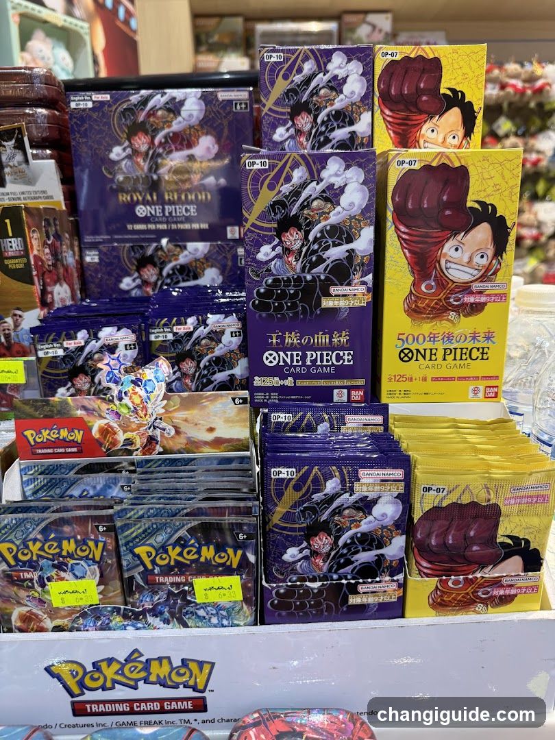 One Piece and Pokémon Card Game Display