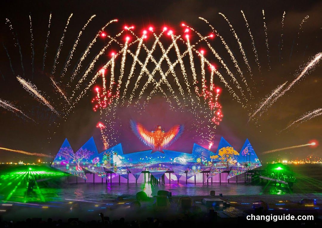 Fireworks Display Over Waterfront Stage