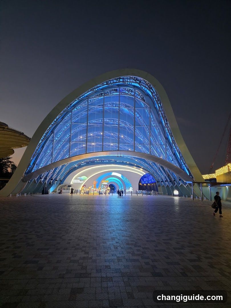 Night View of Modern Architectural Structure