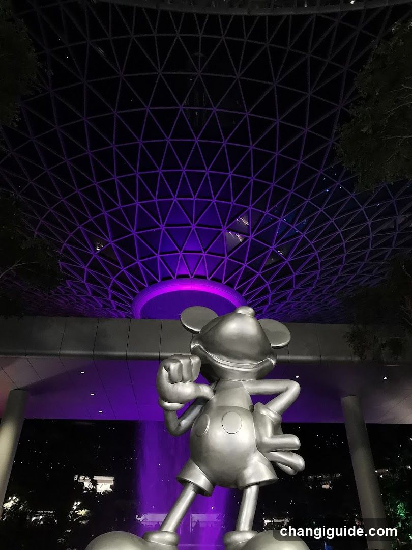 Mickey Mouse Statue at Night