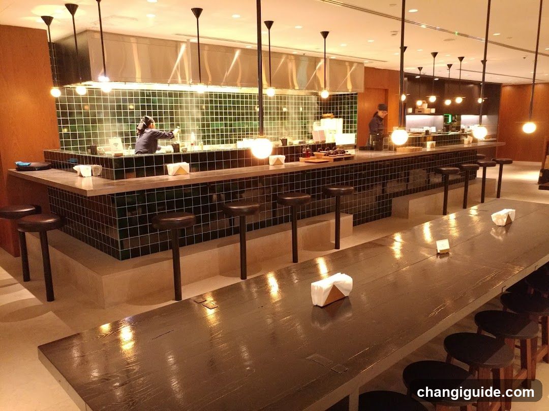 Restaurant Interior with Open Kitchen