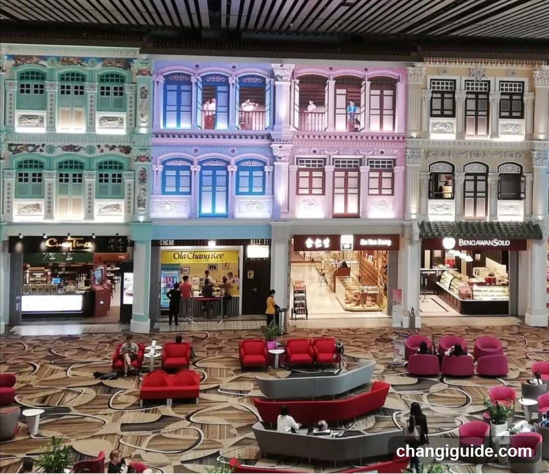 Shopping Mall Interior with Shop Facades