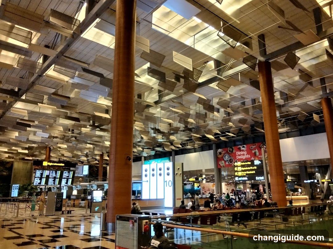 Airport Terminal Interior with Dining Delights Signage