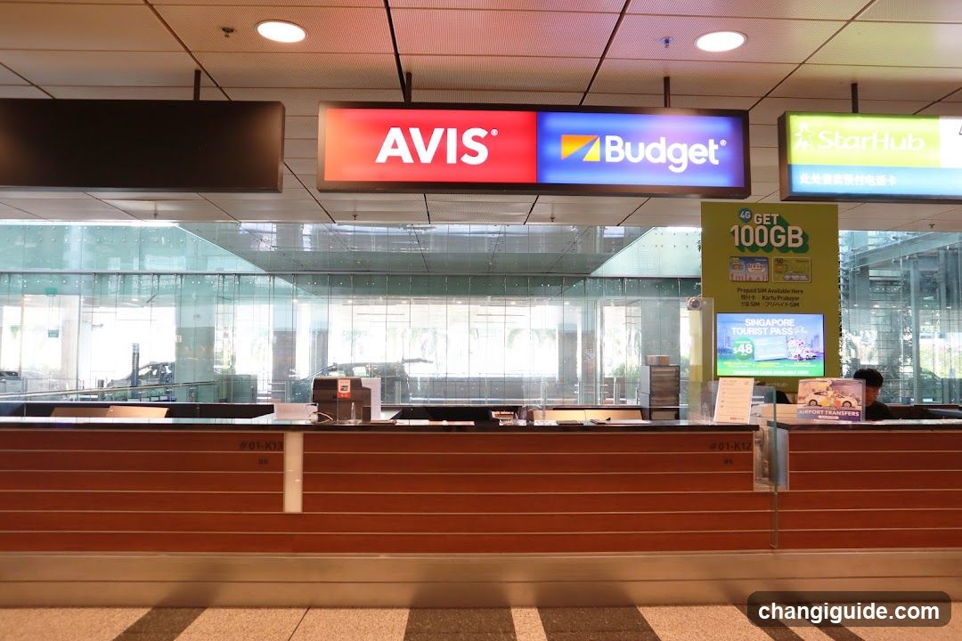 Car Rental Counter with Signage