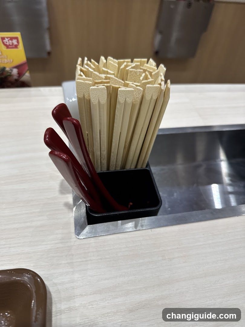 Utensil Holder with Chopsticks and Spoons