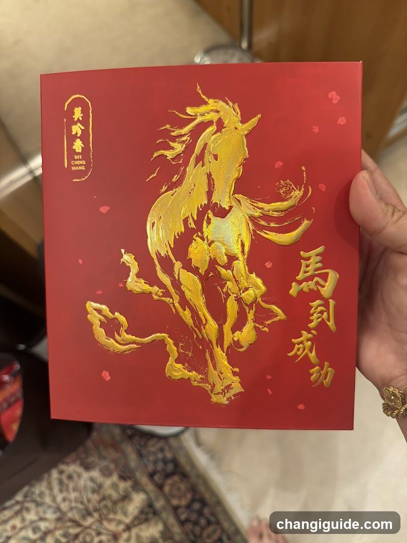 Red Gift Box with Golden Horse Design