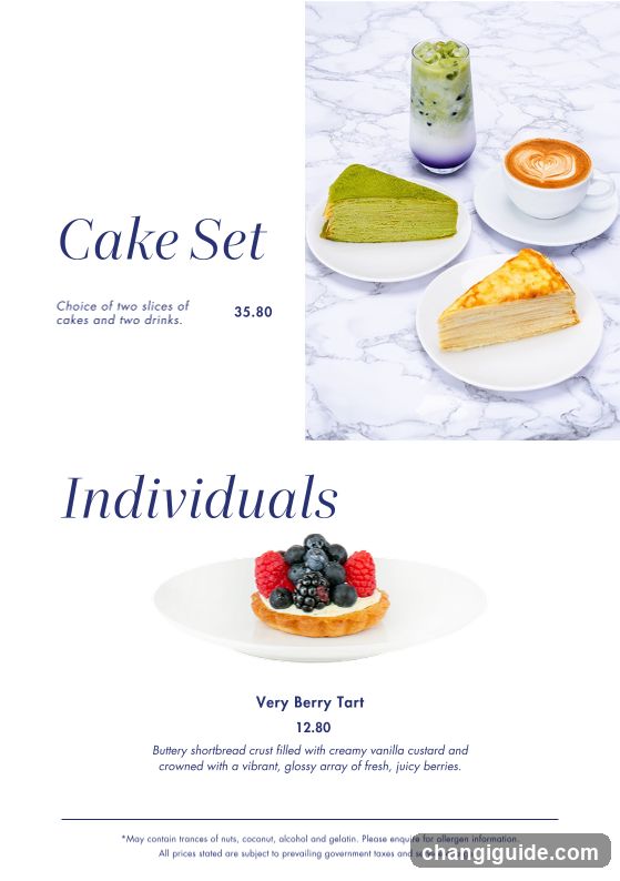 Cake Set and Individuals Menu