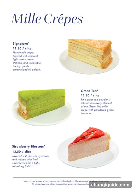 Mille Crêpes Menu
