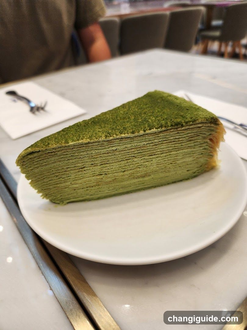 Matcha Crepe Cake Slice