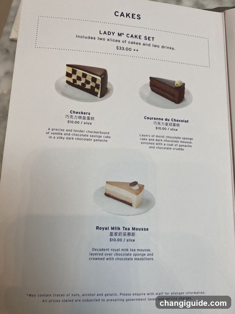 Cakes Menu Page