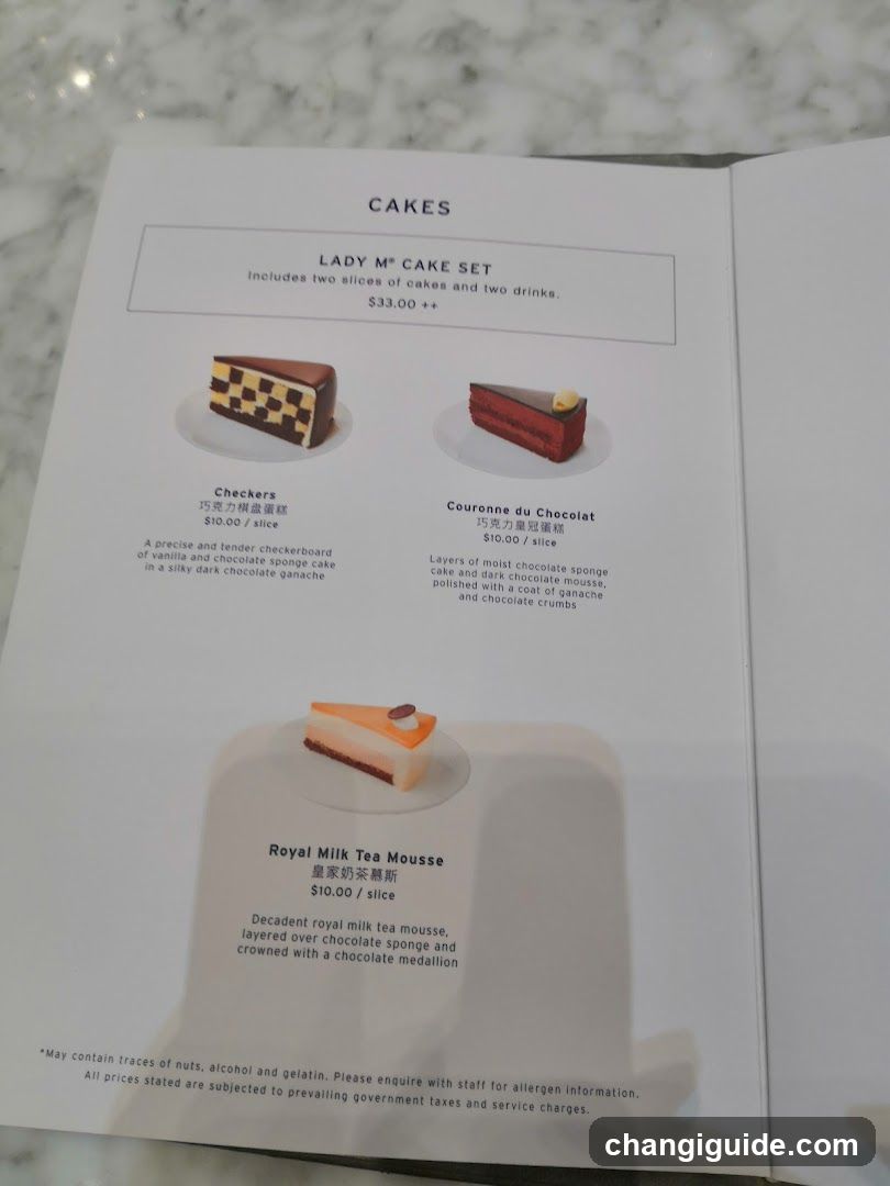 Cakes Menu Page